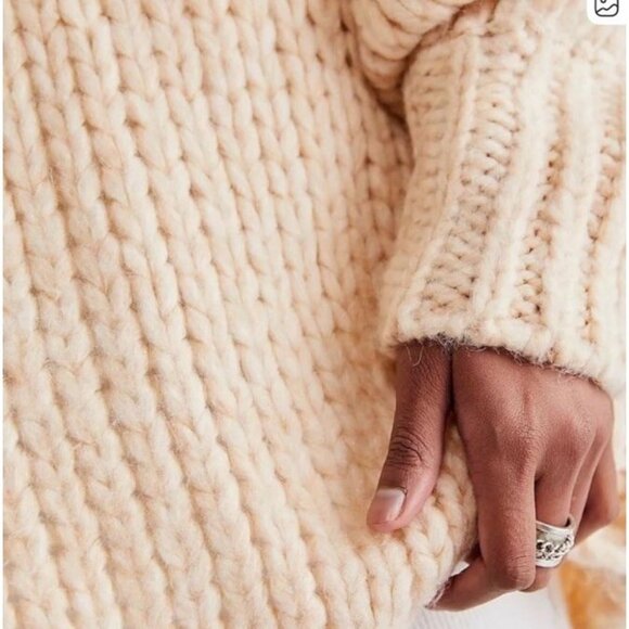 Free People Be There Knit Oversized Comfy Sweater Size Small Cozy Indie sleeze - Picture 2 of 12